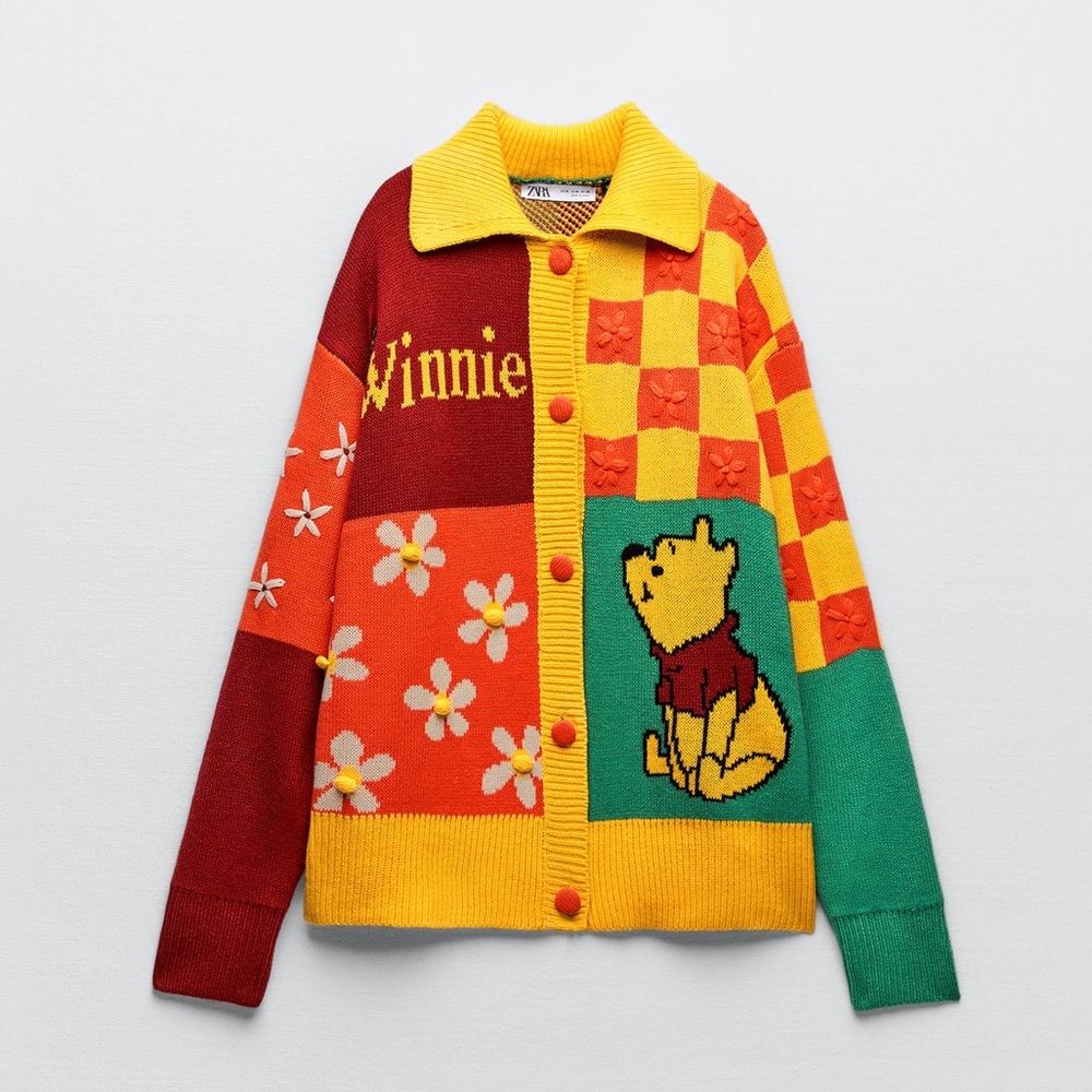 NWT. Zara Limited Edition " Winnie The Pooh" Disney Jacquard Jacket. Size M.